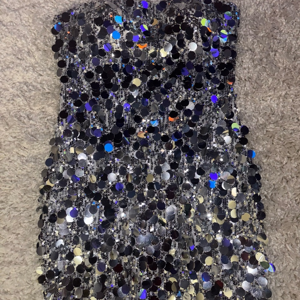 Sequin Strapless Dress - Picture 1 of 2